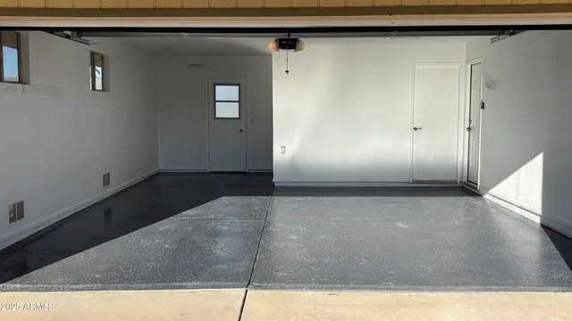 a view of a garage