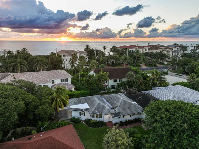 a view of a lake with a city view
