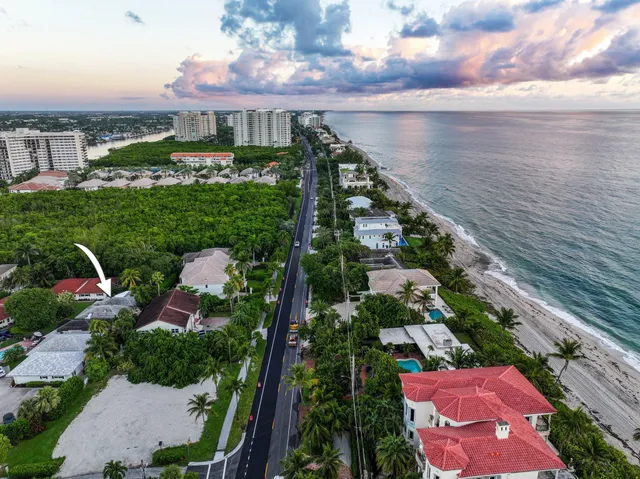 a view of a lake with a yard