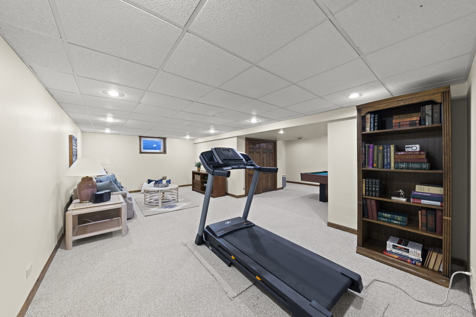 2037 Burnham Place Wheaton, IL 60189 - Photo 32 of 46 a living room with furniture gym equipment and a rug