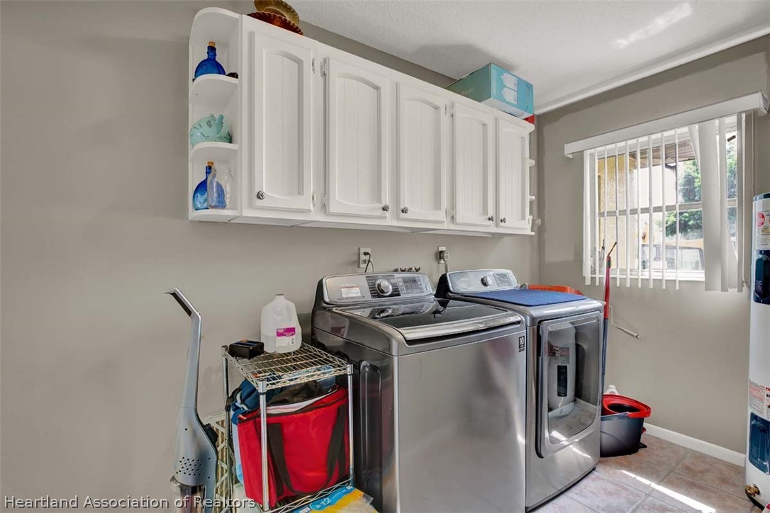 3232 Golfview Road Sebring, FL 33875 - Photo 9 of 36 a utility room with stainless steel appliances granite countertop a stove and a refrigerator