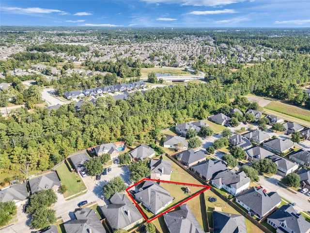 an aerial view of multiple house