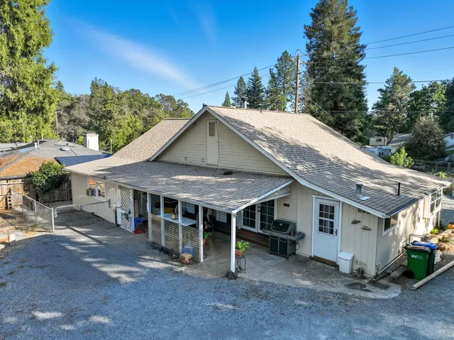 an aerial view of a house