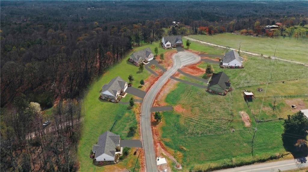 47 White Oak Trail Cleveland, GA 30528 - Photo 33 of 40 an aerial view of a house with a yard basket ball court