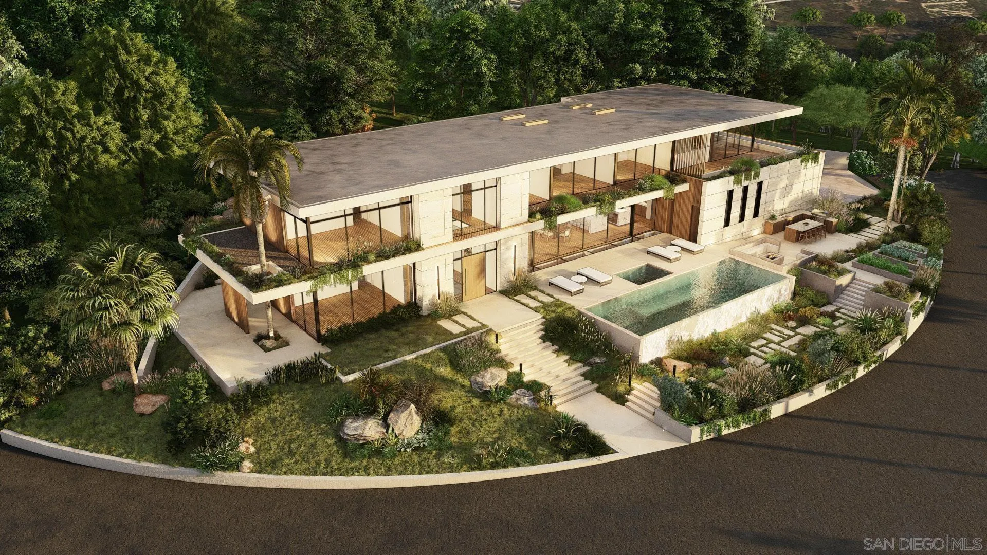 7151 Romero Loop La Jolla, CA 92037 - Photo 14 of 17 a aerial view of a house with a yard