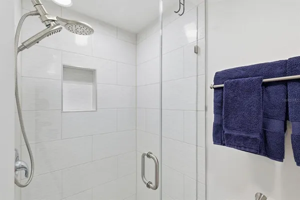 a bathroom with a shower