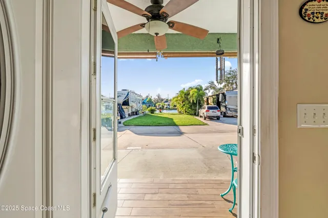 a view of porch with seating space