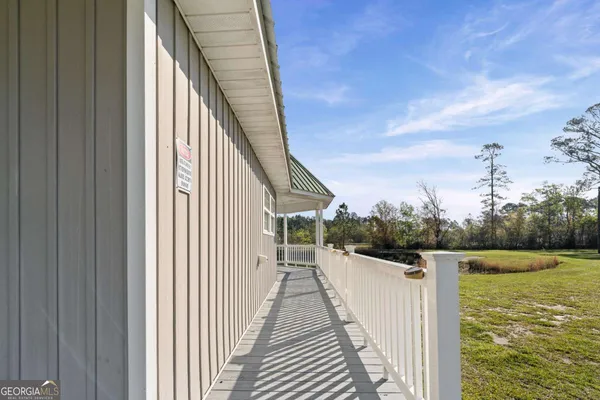 a view of a patio on the deck