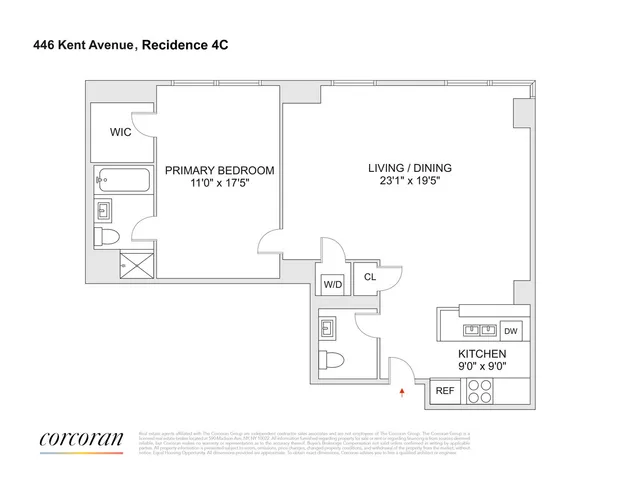 $1,150,000 | 446 Kent Avenue, Unit 4C | Williamsburg