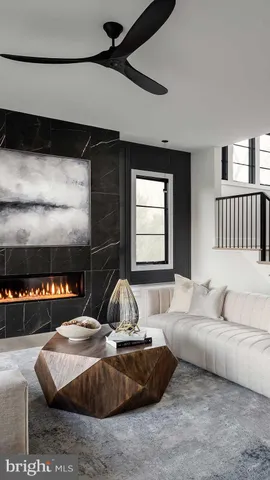 a living room with furniture