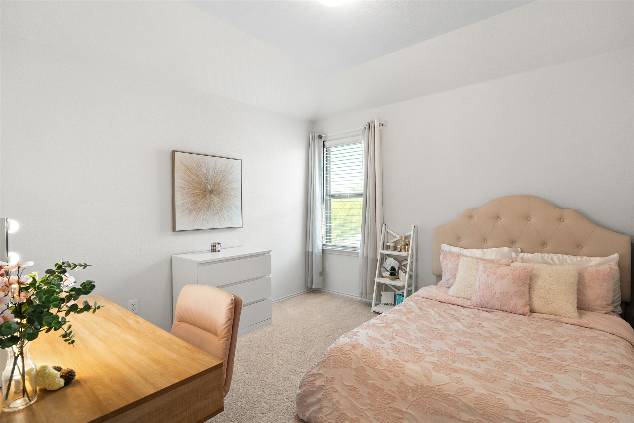 211 Brookside Street Hutto, TX 78634 - Photo 29 of 40 Bedroom with light colored carpet and an office area