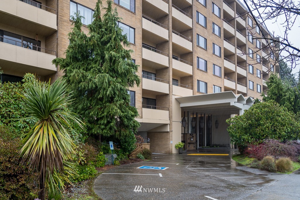 a front view of a building