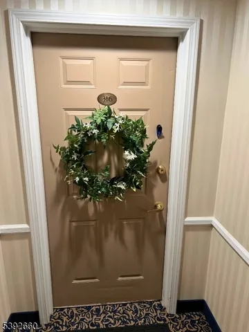 a view of a glass door