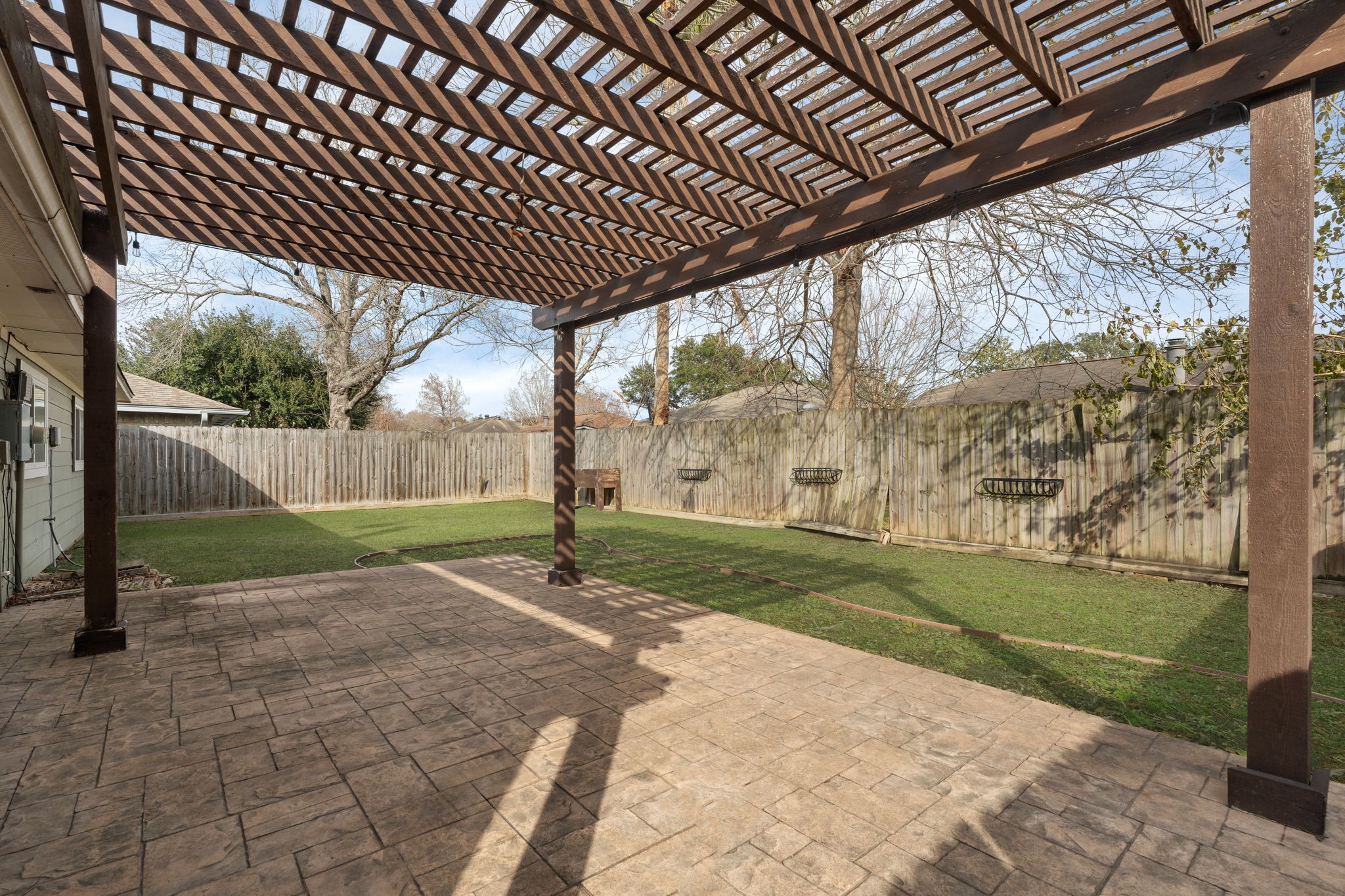 2622 Strait Lane Houston, TX 77084 - Photo 36 of 47 a view of a backyard with wooden fence