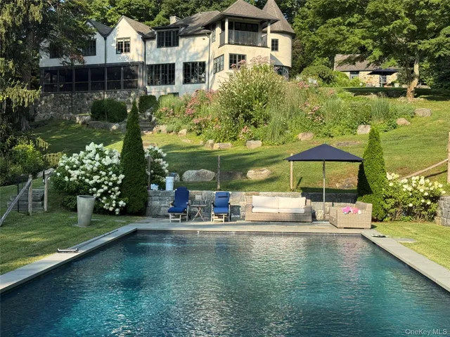 a view of a lake with a house