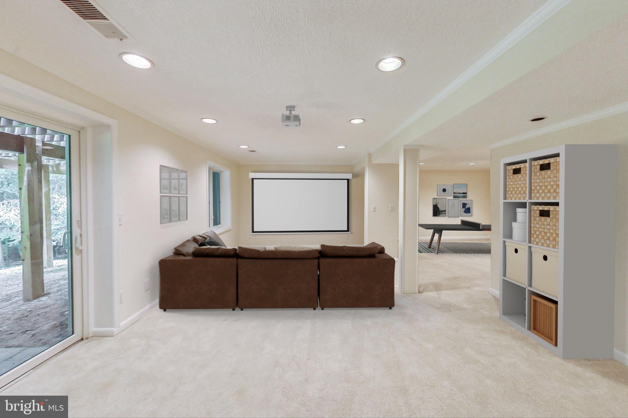 9206 Potomac Ridge Road Great Falls, VA 22066 - Photo 41 of 60 Virtually Staged Basement Rec Room