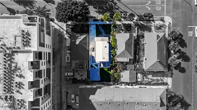 a view of a city with tall buildings