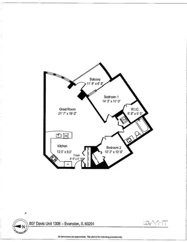 $2,950 | 807 Davis Street, Unit 1308, Evanston, IL 60201