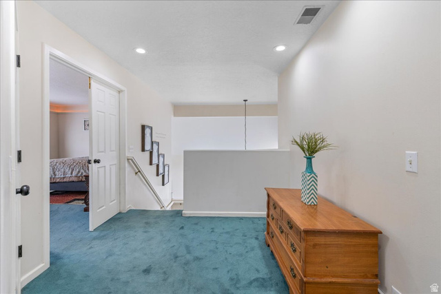 19 South 820 East Tooele, UT 84074 - Photo 23 of 46 Corridor with carpet flooring, recessed lighting, and an upstairs landing