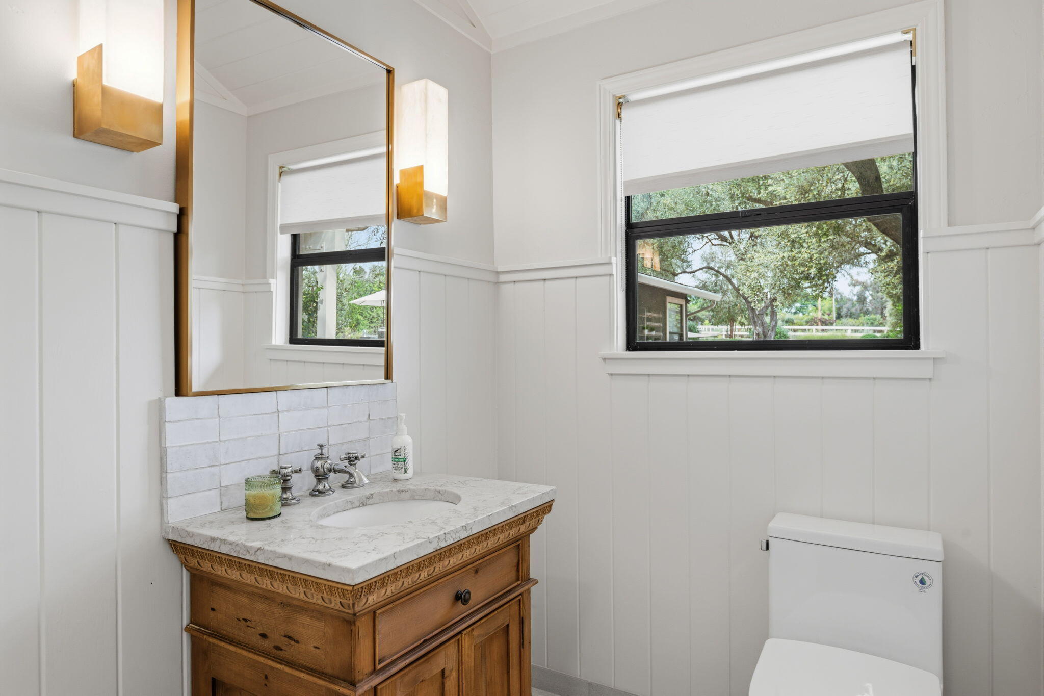 0 Still Meadow Road Solvang, CA 93463 - Photo 31 of 57 a bathroom with a sink a toilet and mirror