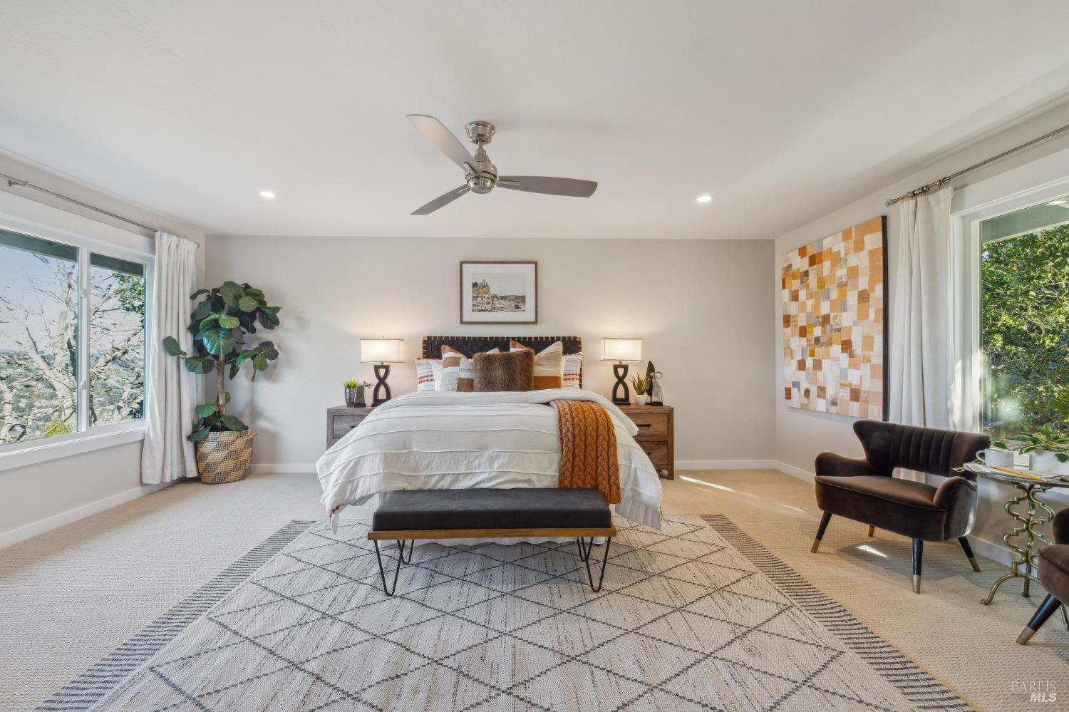 981 Greenhill Road Mill Valley, CA 94941 - Photo 31 of 91 a bed room with a bed and a chair