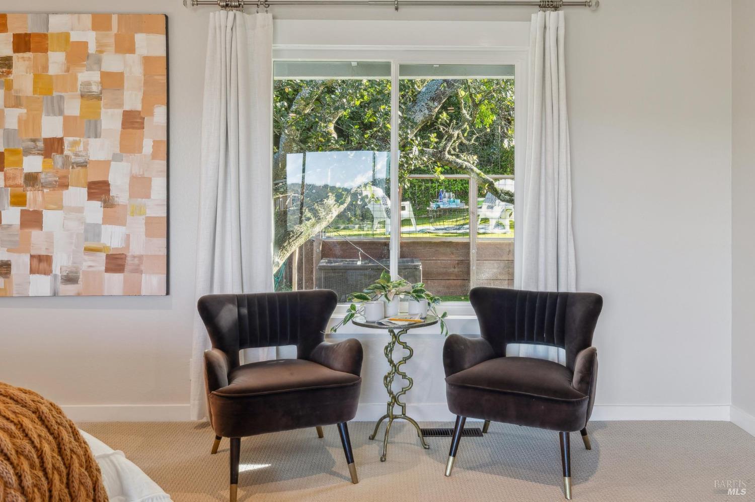 981 Greenhill Road Mill Valley, CA 94941 - Photo 33 of 91 a living room with furniture and a potted plant