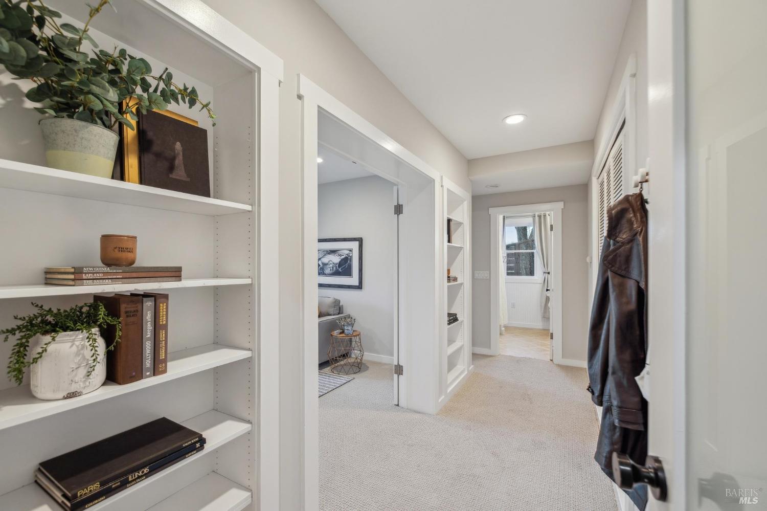 981 Greenhill Road Mill Valley, CA 94941 - Photo 49 of 91 a view of hallway with workspace and closet