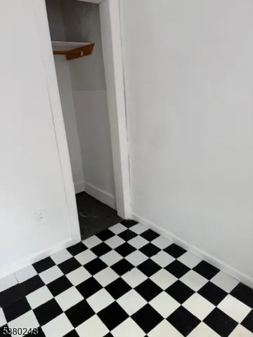 a black and white checkered floor