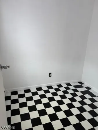 a black and white checkered floor