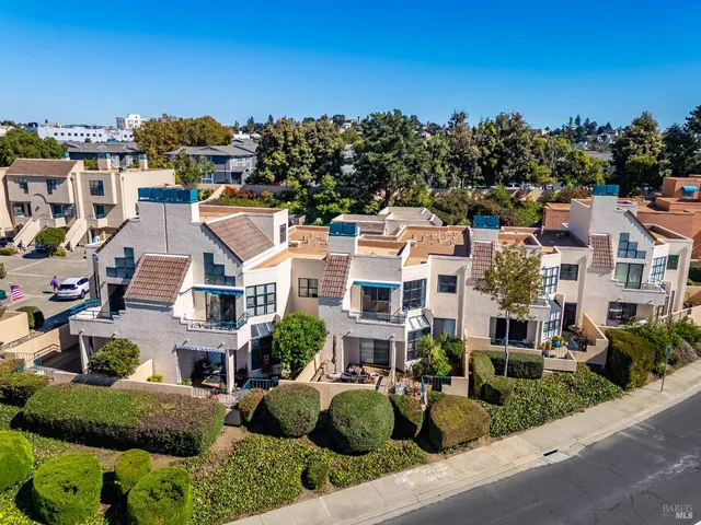 an aerial view of a city