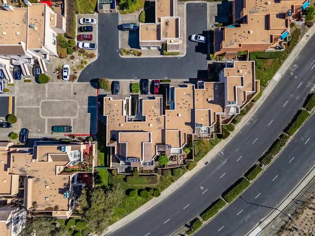 a view of a lake with houses