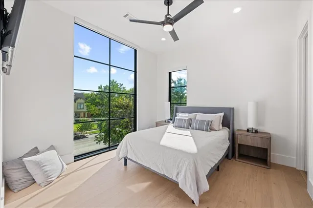 a workspace with furniture and a window