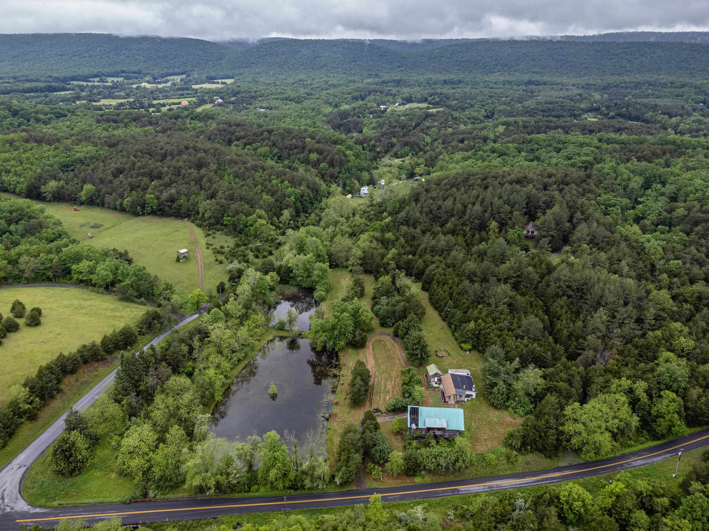 9881 Fort Valley Road Fort Valley, VA 22652 - Photo 55 of 75 an aerial view of residential houses with outdoor space and trees
