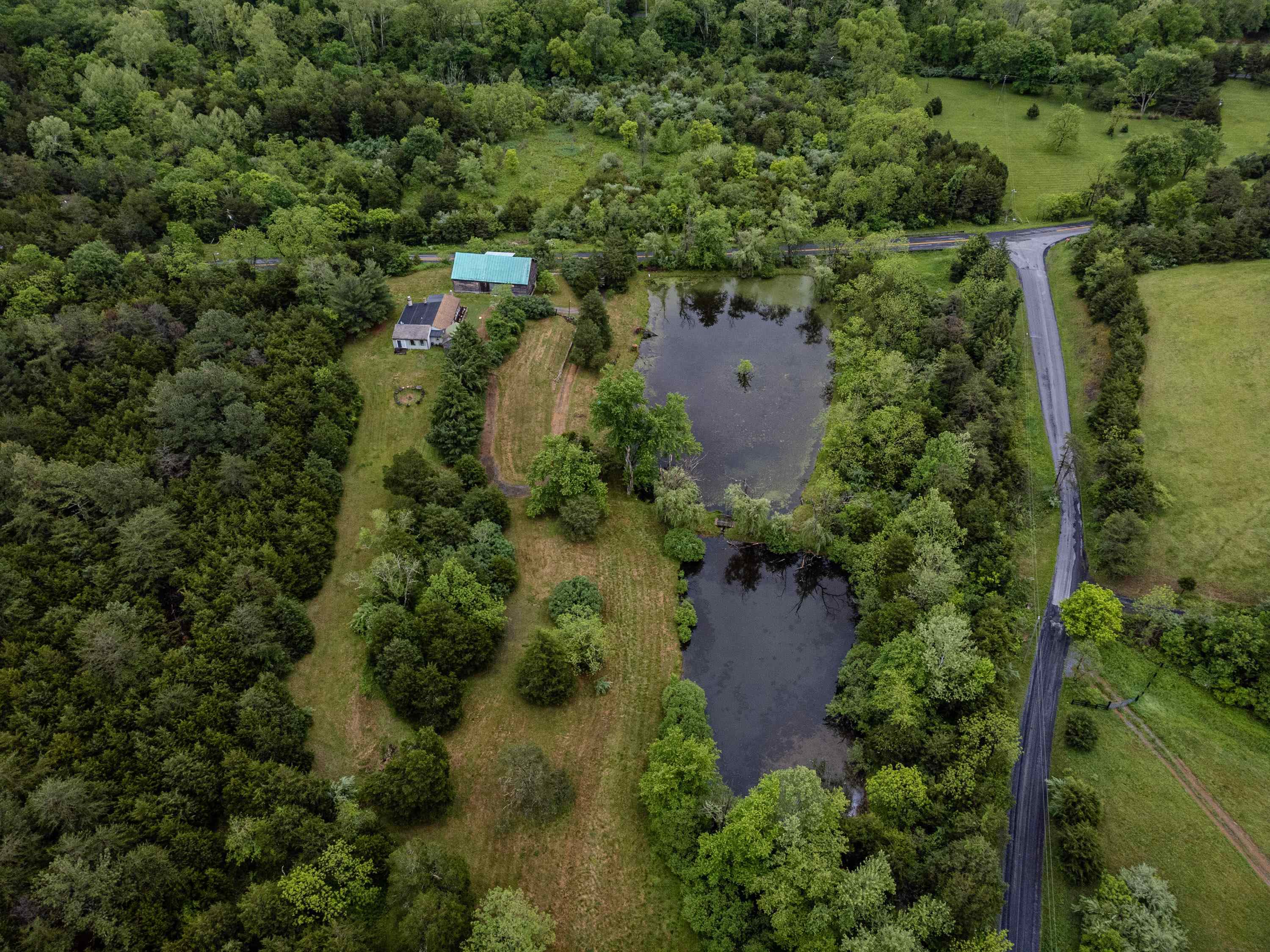 9881 Fort Valley Road Fort Valley, VA 22652 - Photo 60 of 75 an aerial view of residential house with outdoor space and trees all around