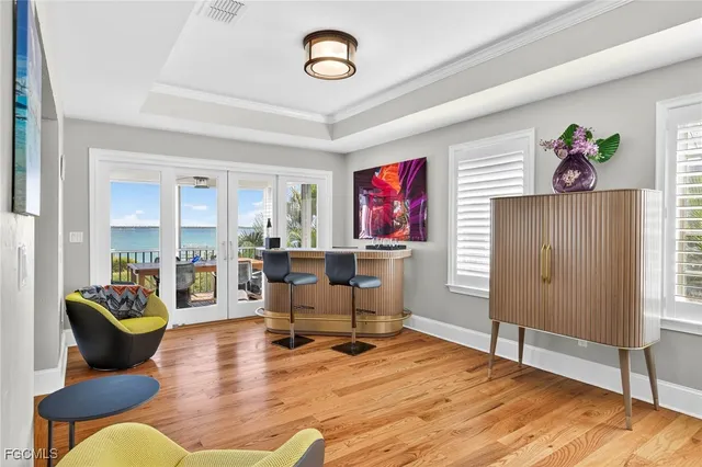 a living room with furniture