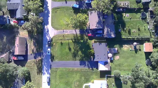 an aerial view of a house