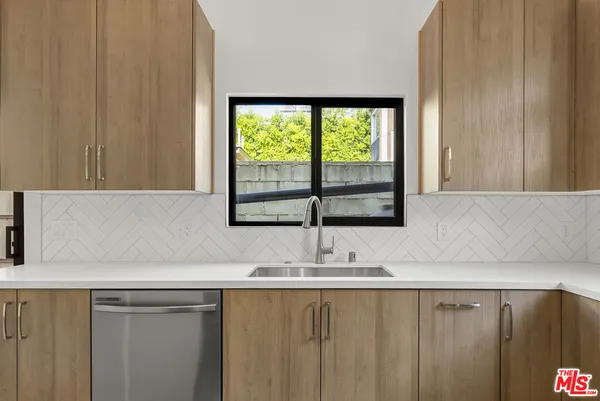 a sink with a window