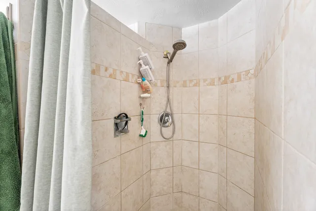 a bathroom with a shower