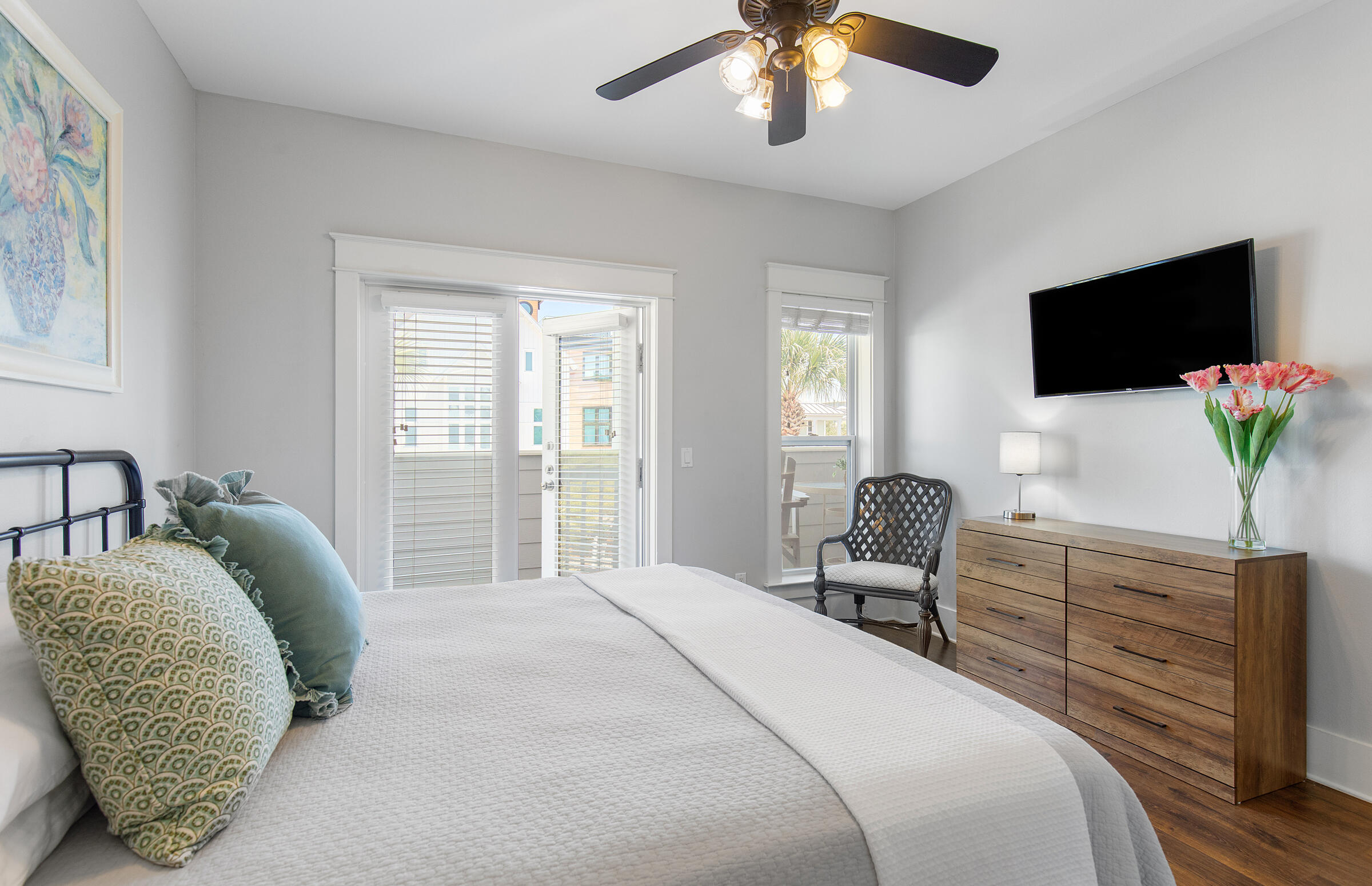 8 Dunes Estates Boulevard Santa Rosa Beach, FL 32459 - Photo 24 of 42 a bedroom with a bed and a flat screen tv