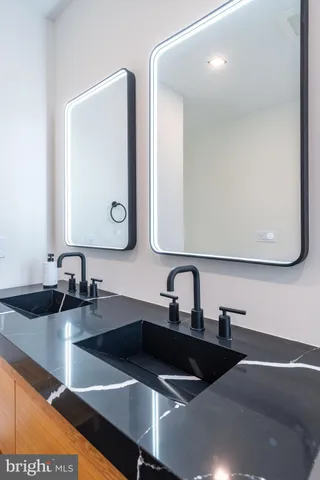 a front view of a brick building