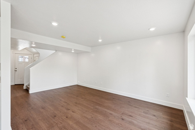 1619 North Angel Street West Layton, UT 84041 - Photo 3 of 32 Basement featuring dark wood-type flooring and recessed lighting