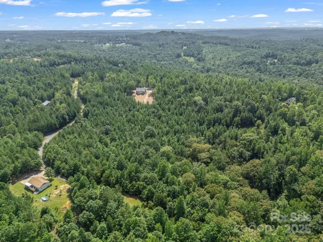 a view of a city and green space