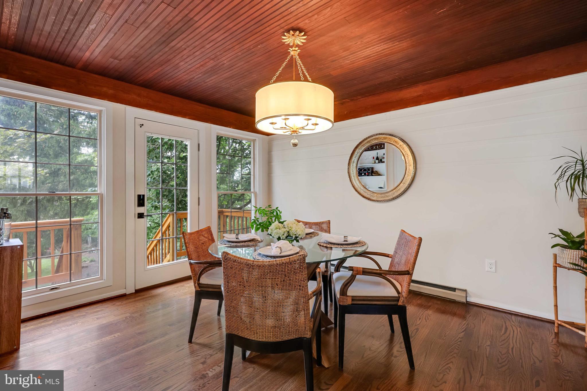 455 Schley Road Annapolis, MD 21401 - Photo 24 of 67 Dining room with rich beadboard ceiling