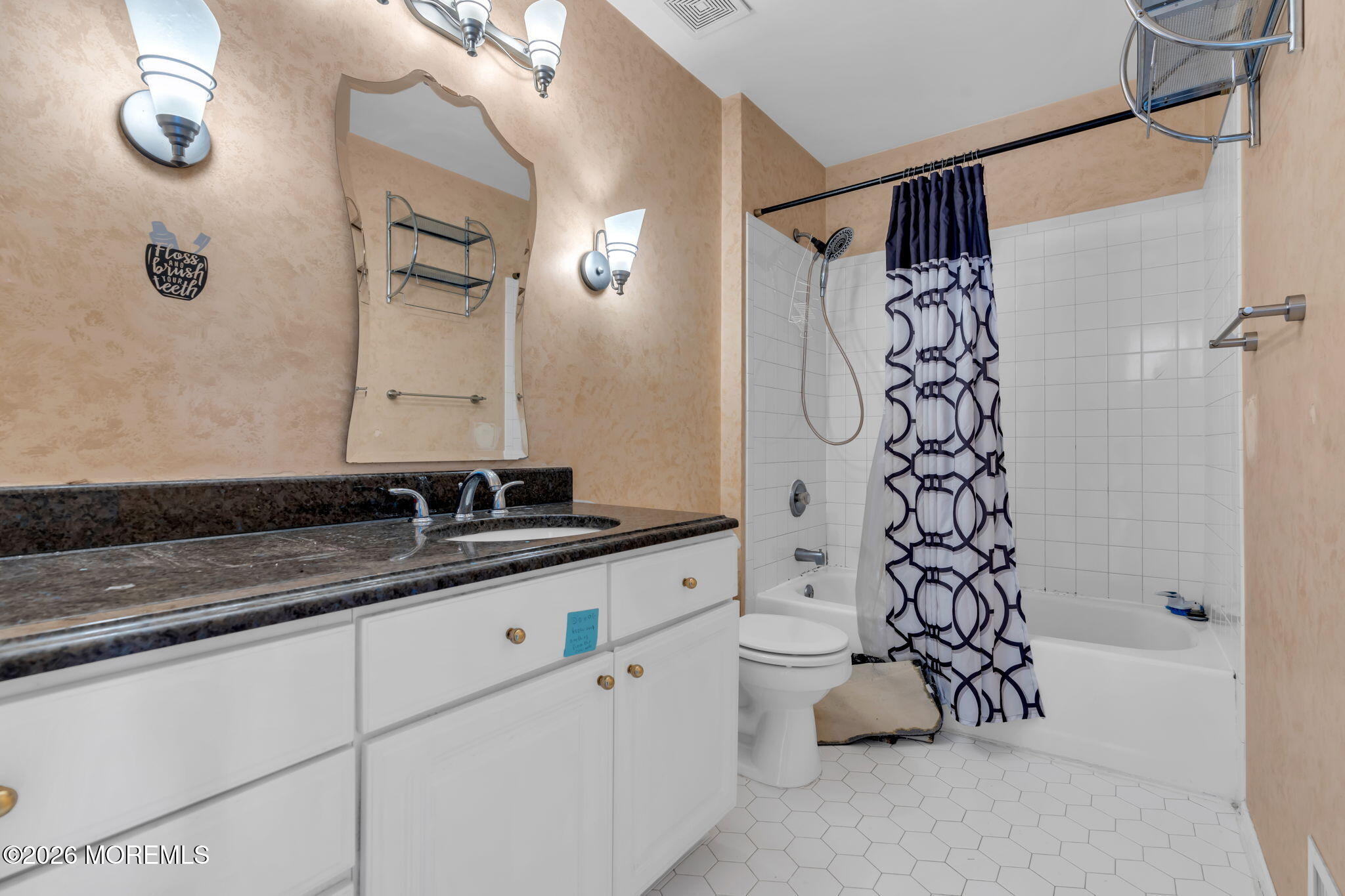 18 Lysbeth Lane Matawan, NJ 07747 - Photo 26 of 36 a bathroom with a granite countertop sink a toilet and shower