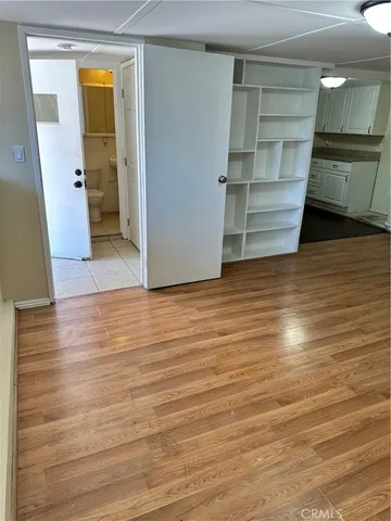 a plant is in front of a door