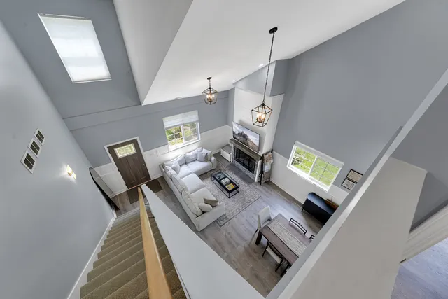 a view of living room and furniture