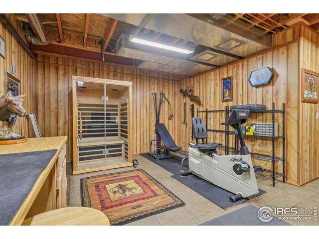 a room with gym equipment