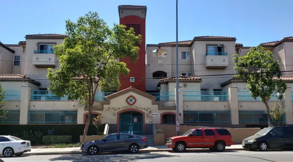 a car parked in front of a building