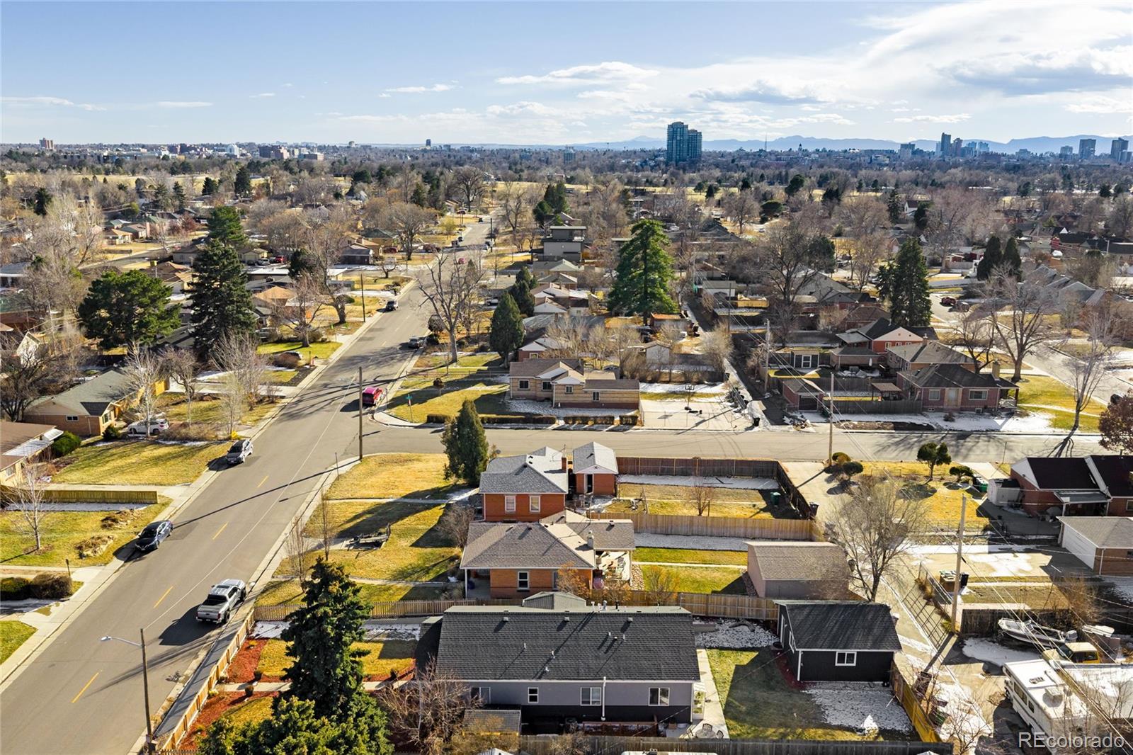 3017 Steele Street Denver, CO 80205 - Photo 34 of 36 an aerial view of a city with lots of residential buildings
