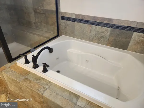 a bathroom with a tub
